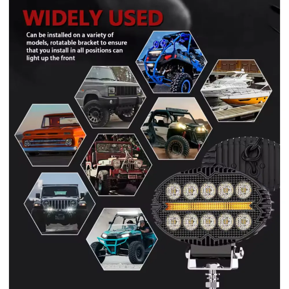 Munkalámpa, LED-es, index funkciós, ovális, 2db-os 12-60V 22W Autolife 26085