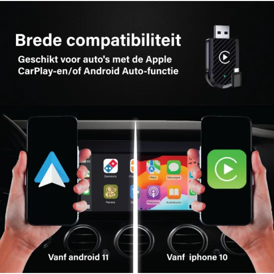CarPlay 2in1 vezeték nélküli adapter (USB - USB Type-C) IOS/ANDROID 