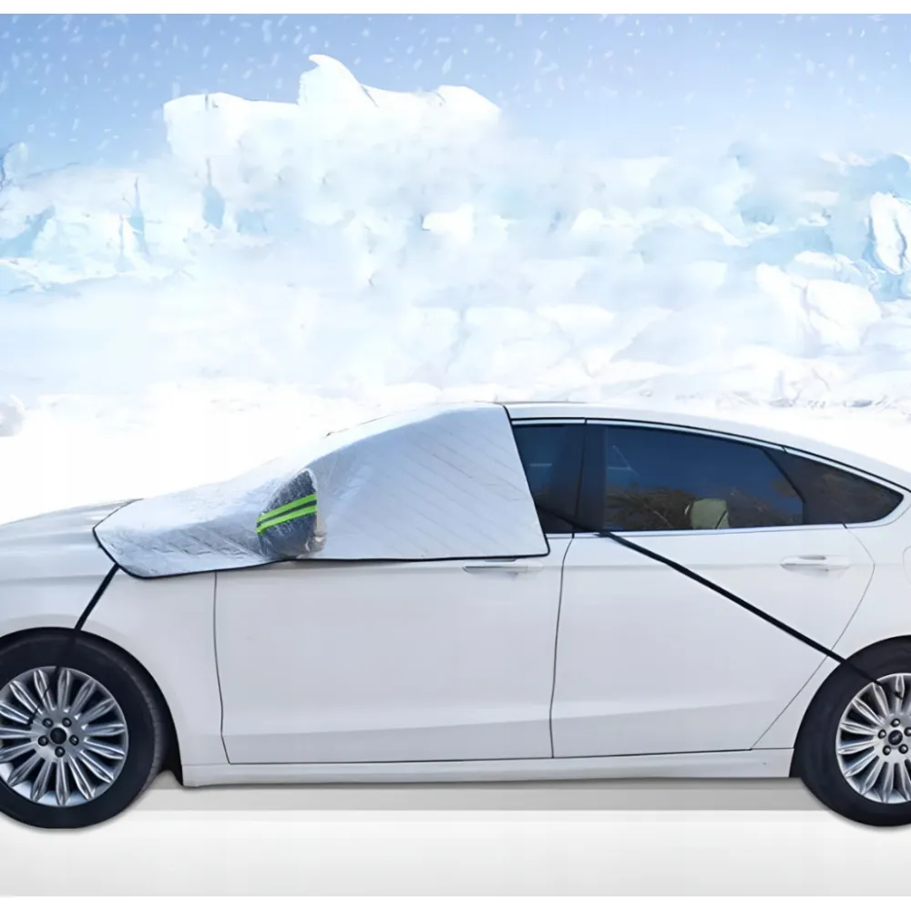 Szélvédőtakaró ponyva tükör védelemmel és mágneses rögzítéssel 145x118cm Autolife 68366