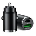 Autós szivargyújtós telefon töltő mini adapter USB-C, USB-A  (PD/QC), max 100W 12/24V 13133