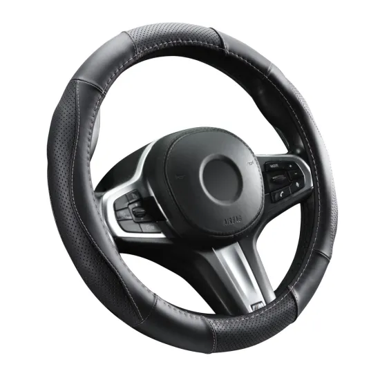 Kormányvédő, bőr, 37-39cm fekete, rózsaszín varással Autolife 01990 Kormányvédő, bőr, 37-39cm fekete, rózsaszín varással Autolife 01990