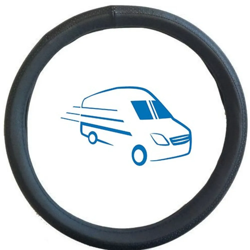 Kormányvédő, fekete, PU bőr, 47cm-es, kamionos KV-HB23518-47