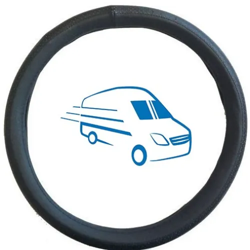 Kormányvédő, fekete, PU bőr, 47cm-es, kamionos KV-HB23518-47