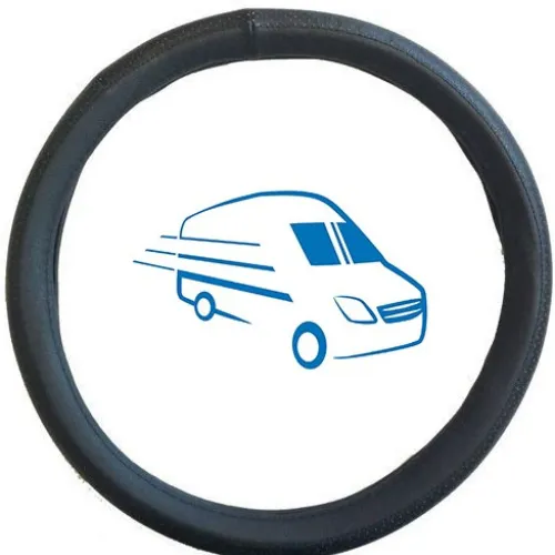 Kormányvédő, fekete, PU bőr, 47cm-es, kamionos KV-HB23518-47