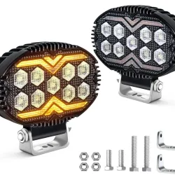 Munkalámpa, LED-es, index funkciós, ovális, 2db-os 12-60V 22W Autolife 26085