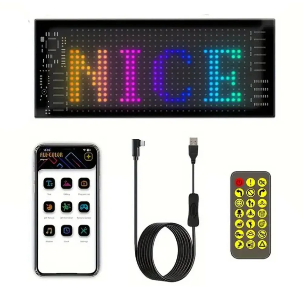 Programozható fényújság Matrix LED-es Bluetooth-os 16x32 7x17cm