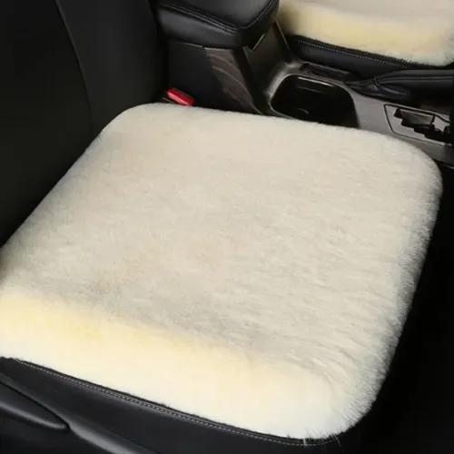 Ülésvédő, puha szőrős, fehér, Autolife 01877