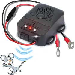 Ultrahangos és LED-es (Villanó funkciós) nyestriasztó gépjárművekhez 12V