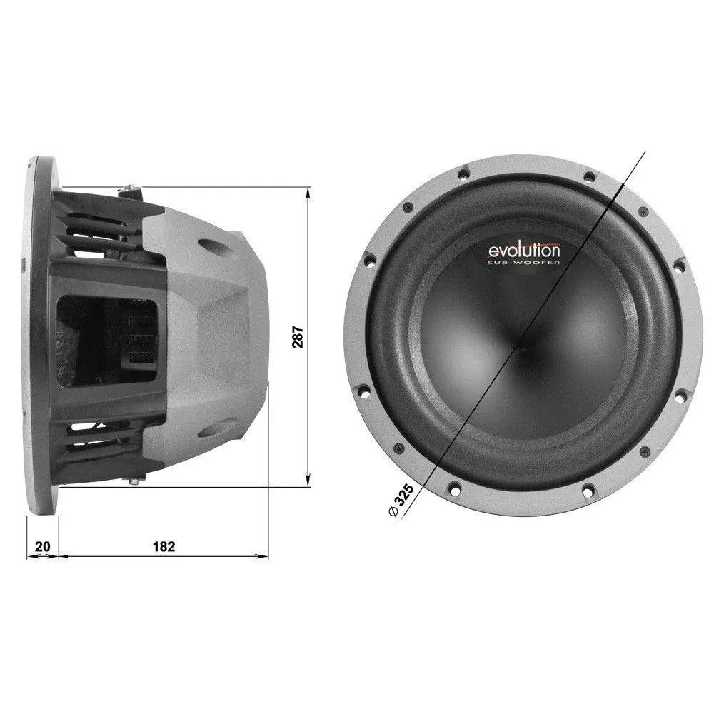 Professzionális dupla tekercses mélynyomó 2000W csúcsteljesítménnyel, 300 mm-es átmérő, 4 Ohm, Phonocar 02629