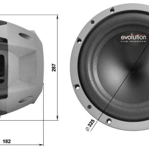 Professzionális dupla tekercses mélynyomó 2000W csúcsteljesítménnyel, 300 mm-es átmérő, 4 Ohm, Phonocar 02629