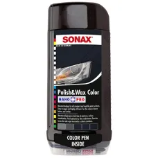 Autópolír és viasz, fekete 500ml Sonax Polish & Wax Color NanoPro