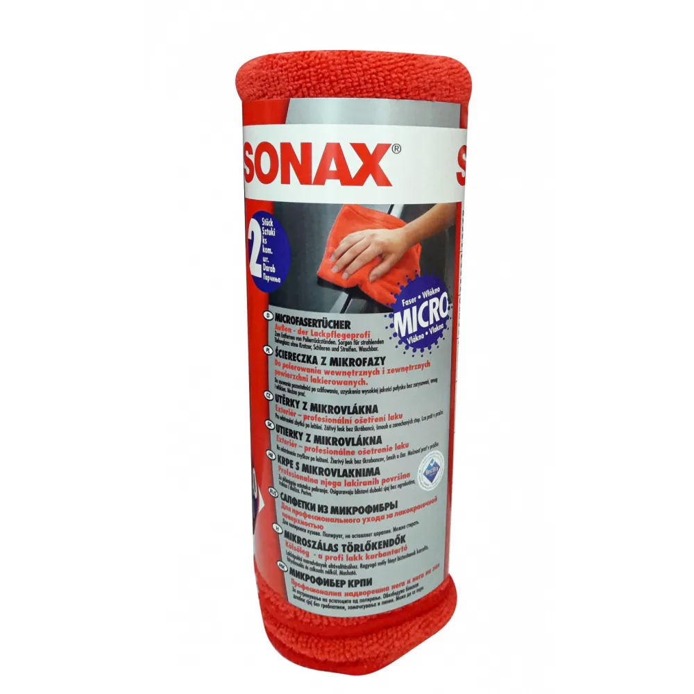 Mikroszálas, külső befejező törlőkendő 2db - 40 x 40 cm, Sonax Microfiber Cloths Exterior