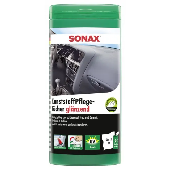 Műanyagápoló törlőkendők 25db-os Sonax Műanyagápoló törlőkendők 25db-os Sonax