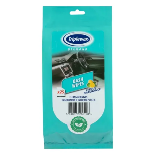 Műszerfalápoló- és tisztító kendő, citrom illatú 25db-os, Triplewax Panel Wipes