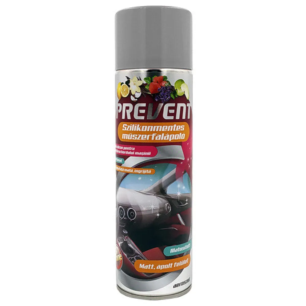 Műszerfalápoló matt spray, szilikonmentes, új autó illatú 500 ml, Prevent Silicone-Free Dashboard Aerosol