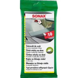 Üvegtisztító kendő tasakban 10db-os, Sonax