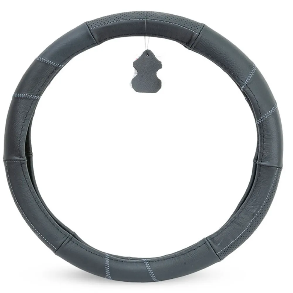 Kormányvédő 37-39cm valódi bőr, fekete-szürke AM8721