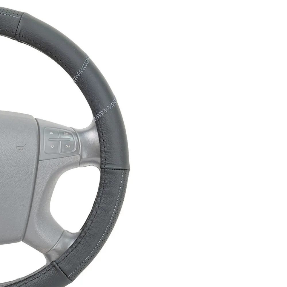 Kormányvédő 37-39cm valódi bőr, fekete-szürke AM8721