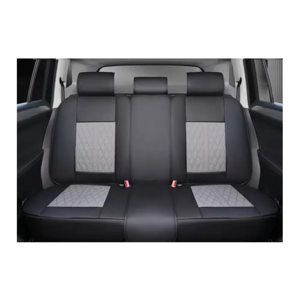 Univerzális prémium PU bőr üléshuzat garnitúra fekete-szürke Autolife 02096