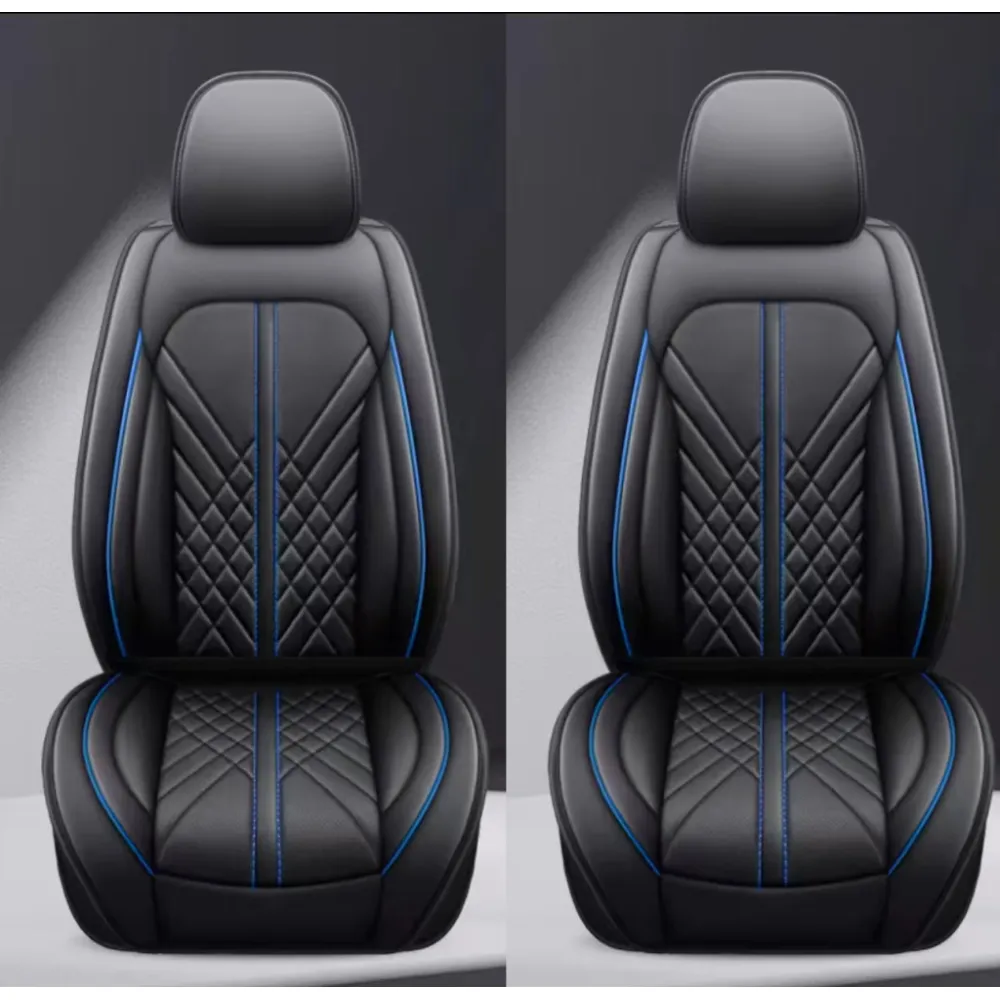 Univerzális prémium PU bőr üléshuzat garnitúra fekete-kék Autolife 02140