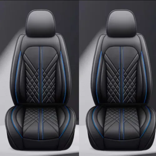 Univerzális prémium PU bőr üléshuzat garnitúra fekete-kék Autolife 02140
