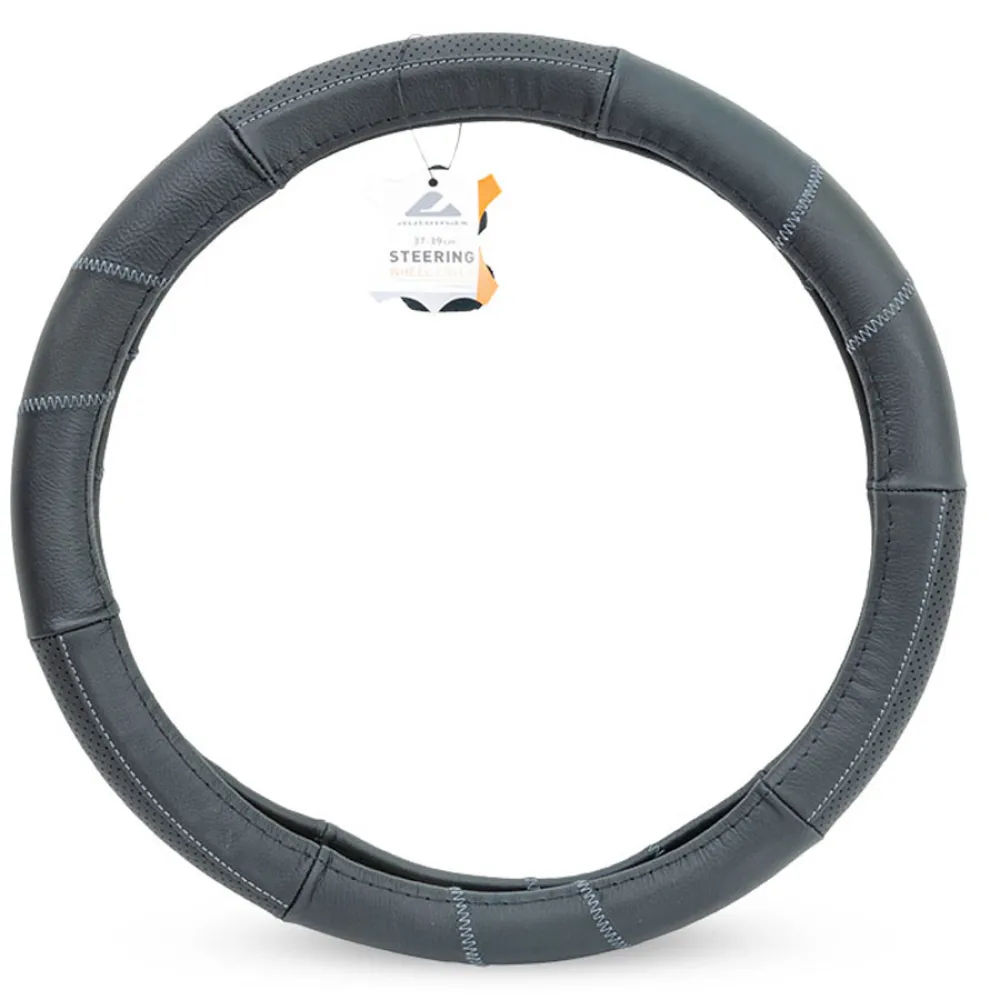 Kormányvédő 37-39cm valódi bőr, fekete-szürke AM8721