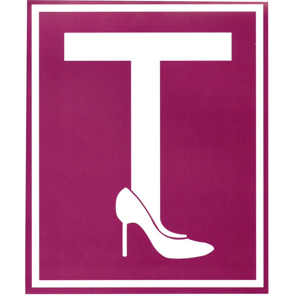 Matrica T (tanuló) betű statikus, magasarkú mintával 20x23cm Maxeed 7658