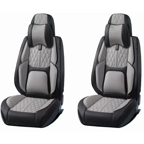 Univerzális prémium PU bőr üléshuzat garnitúra fekete-szürke Autolife 02096