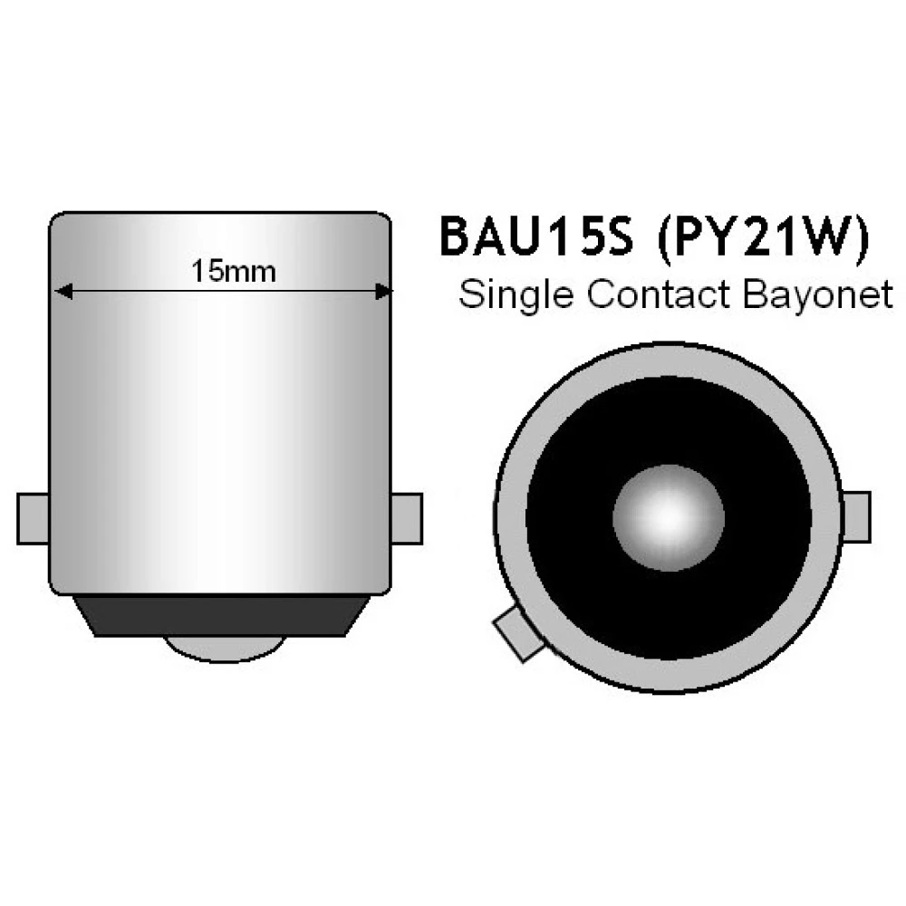 Izzó 12V/21W BAU15s narancssárga (index)