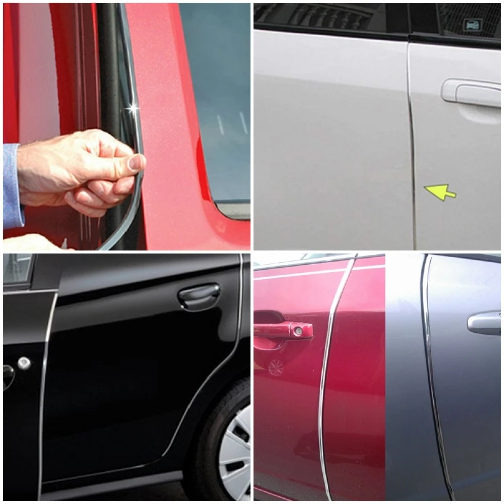 Ajtóélvédő és rács króm dekoráció vágható U-profil 8/6 mm 90885