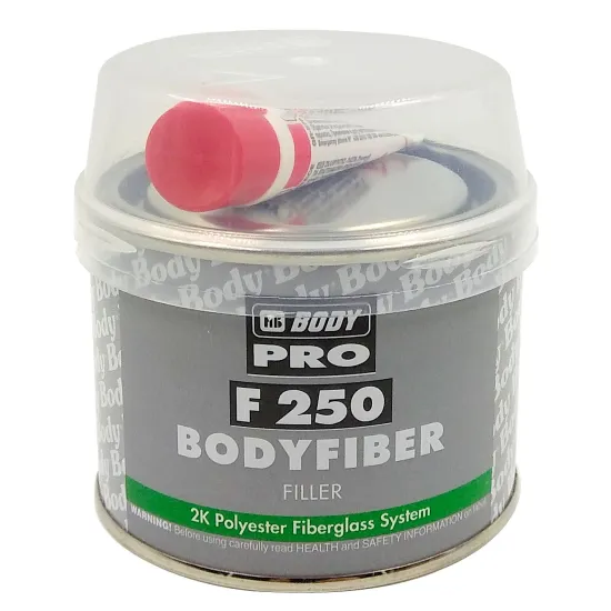 Kétkomponensű üvegszálas kitt edzővel 250 gr. HB Body F 250 Kétkomponensű üvegszálas kitt edzővel 250 gr. HB Body F 250