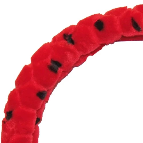 Kormányvédő 37-39cm piros szőrös mintás 38536RD