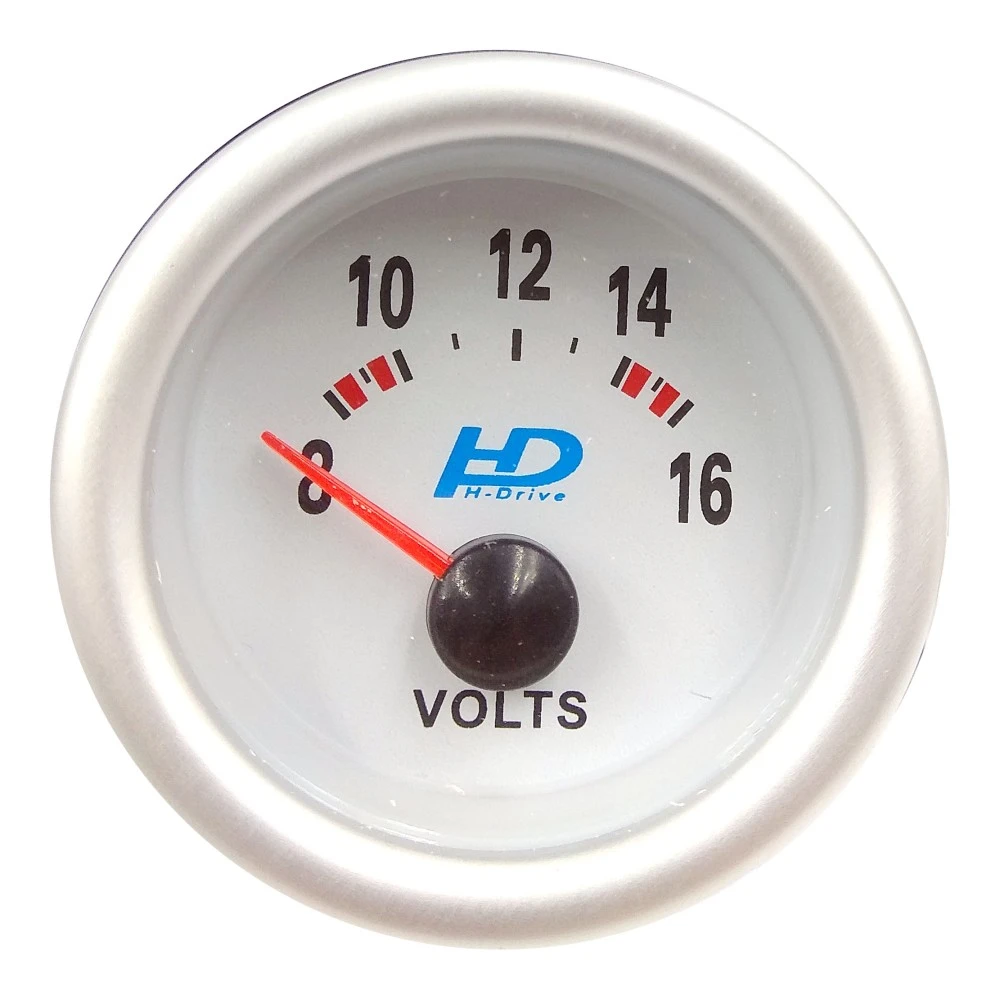 Műszer, feszültségmérő, kék ledes, 52 mm LED7701