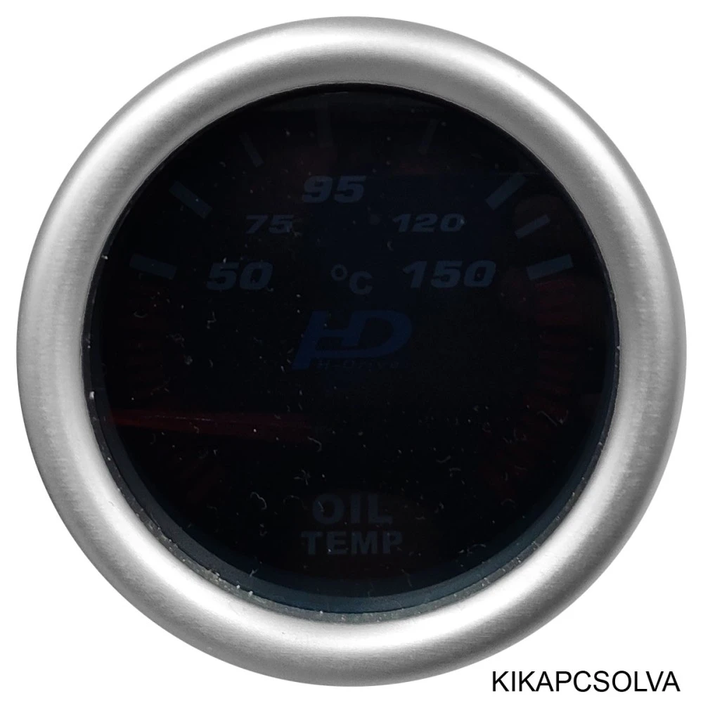 Műszer, olajhőfok mérő fekete tükrös átm.52mm LED7703-2
