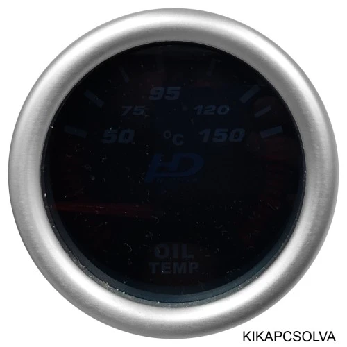 Műszer, olajhőfok mérő fekete tükrös átm.52mm LED7703-2