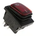 Kapcsoló, billenő (cseppmentes) pirosan világítós 12-24V ON-OFF KCD4-201 W1019