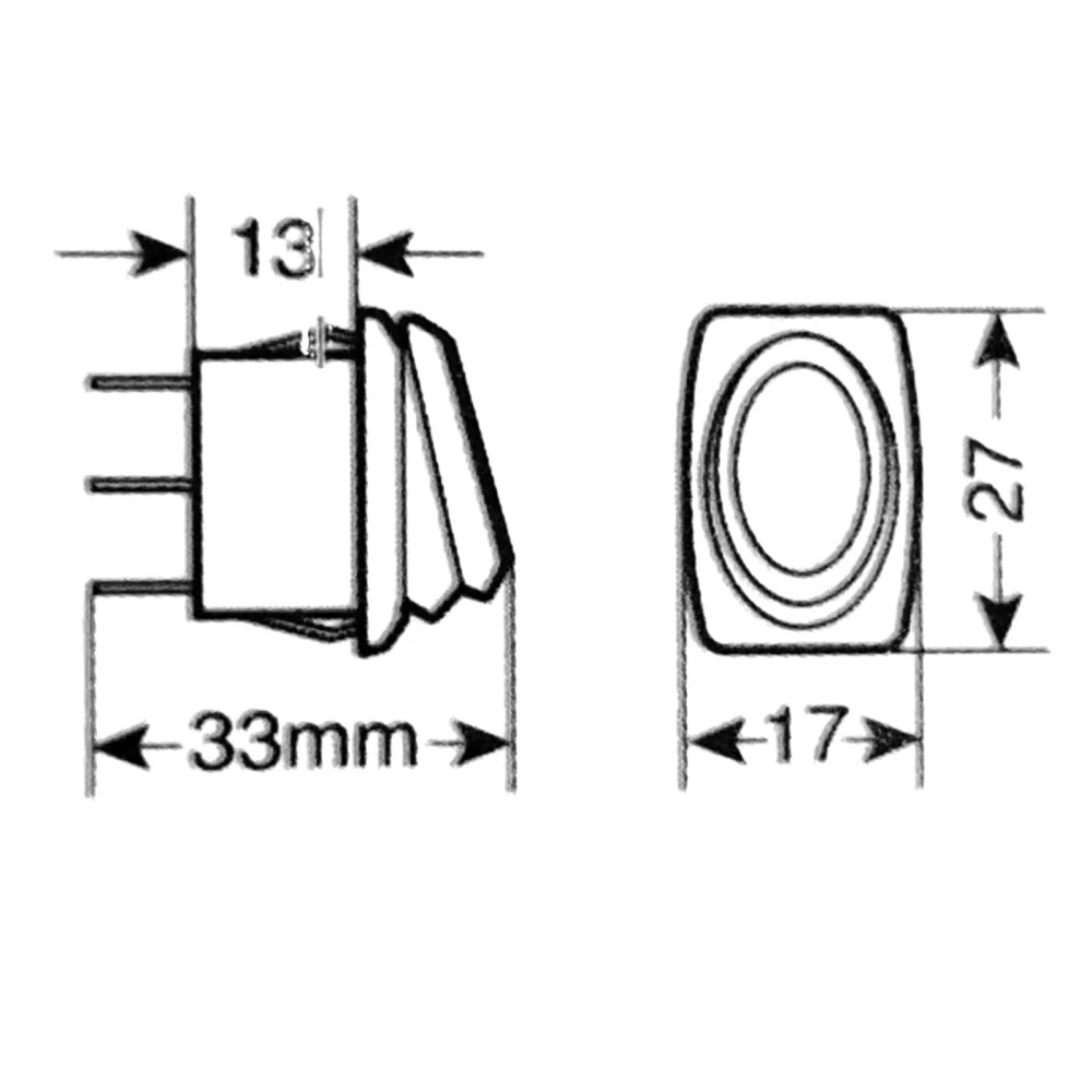 Kapcsoló, billenő (cseppmentes) pirosan világítós 12-24V ON-OFF KCD4-201 W1019