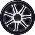 Dísztárcsa (16) Nascar Silver-Black 4db-os garnitúra
