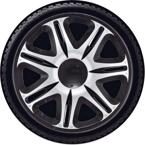 Dísztárcsa (16) Nascar Silver-Black 4db-os garnitúra