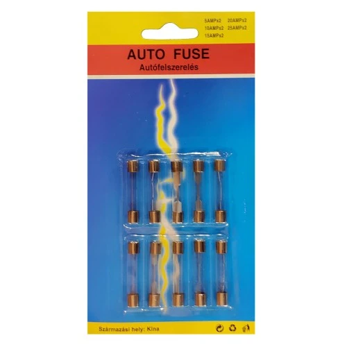 Biztosíték készlet üveg 10db-os 32x6mm 17242