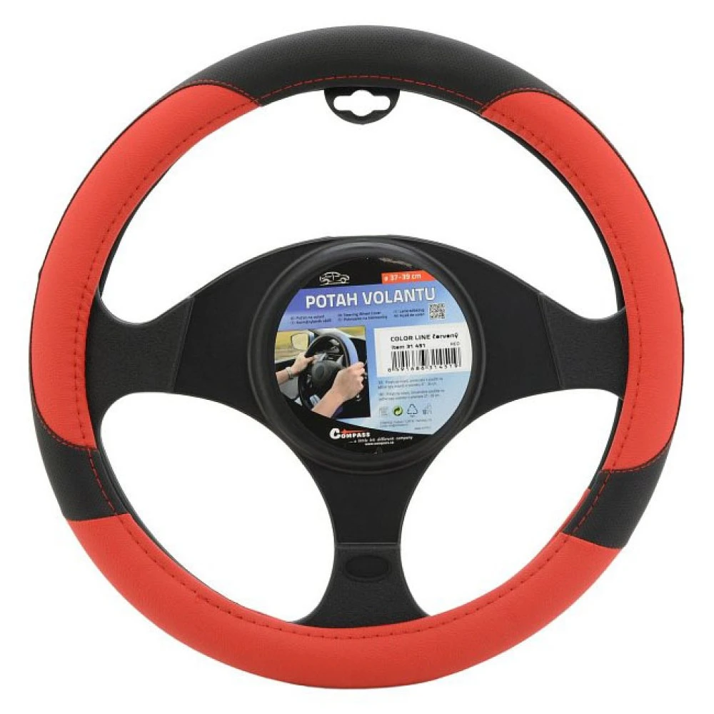 Kormányvédő 37-39cm fekete-piros Color Line 31451