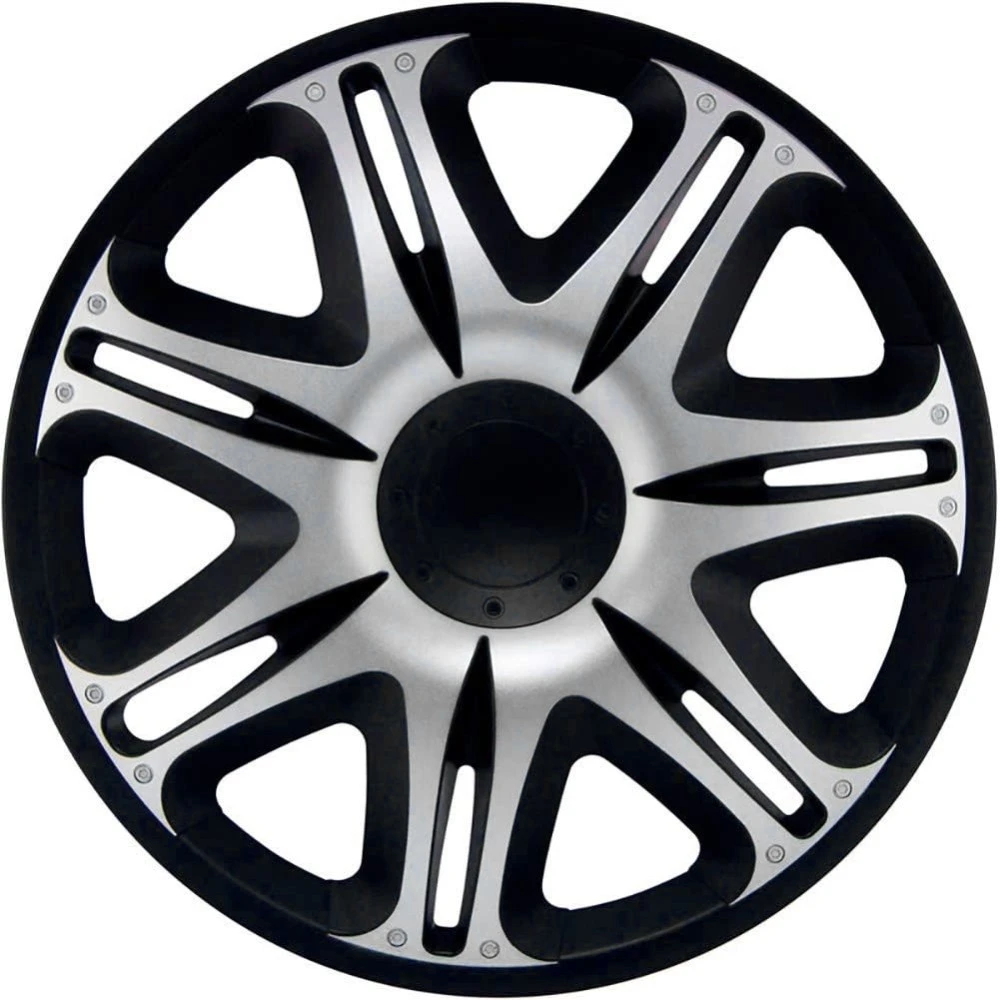 Dísztárcsa (16) Nascar Silver-Black 4db-os garnitúra