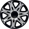 Dísztárcsa (16) Nascar Silver-Black 4db-os garnitúra