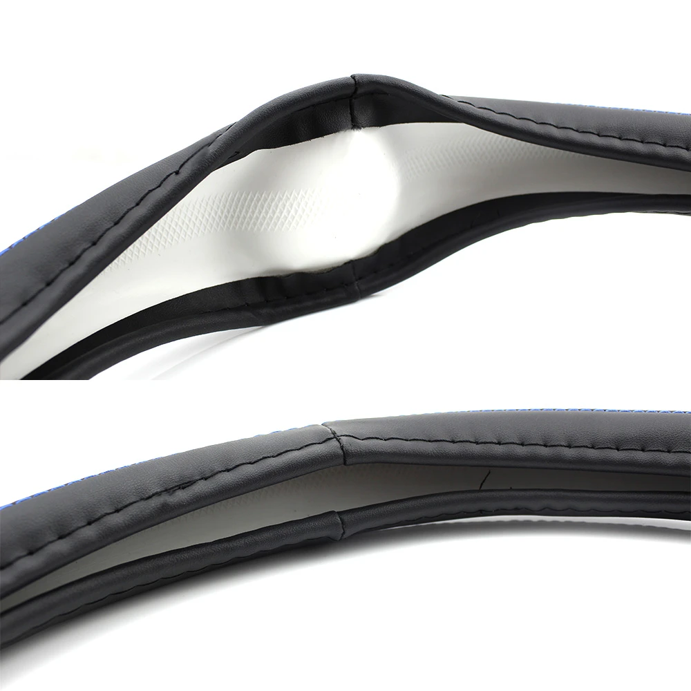 Kormányvédő 38cm fekete-piros gyöngyhálós és PU bőr HVA003