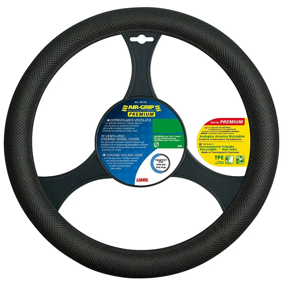 Kormányvédő fekete gyöngyvászon 37-39cm AIR GRIP Premium 33111