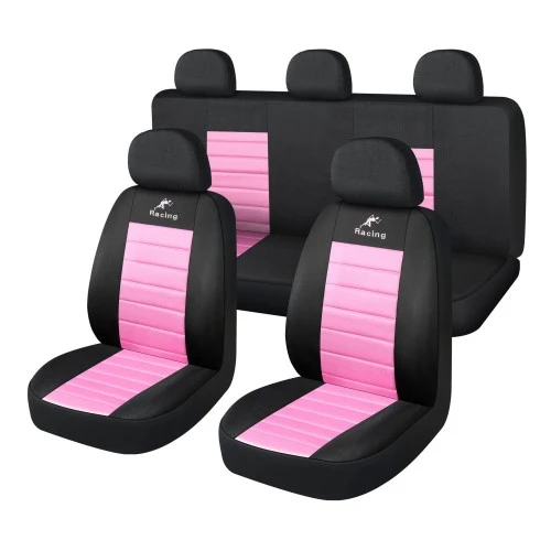 Univerális üléshuzat garnitúra 9 részes fekete-rózsaszín 203-6P