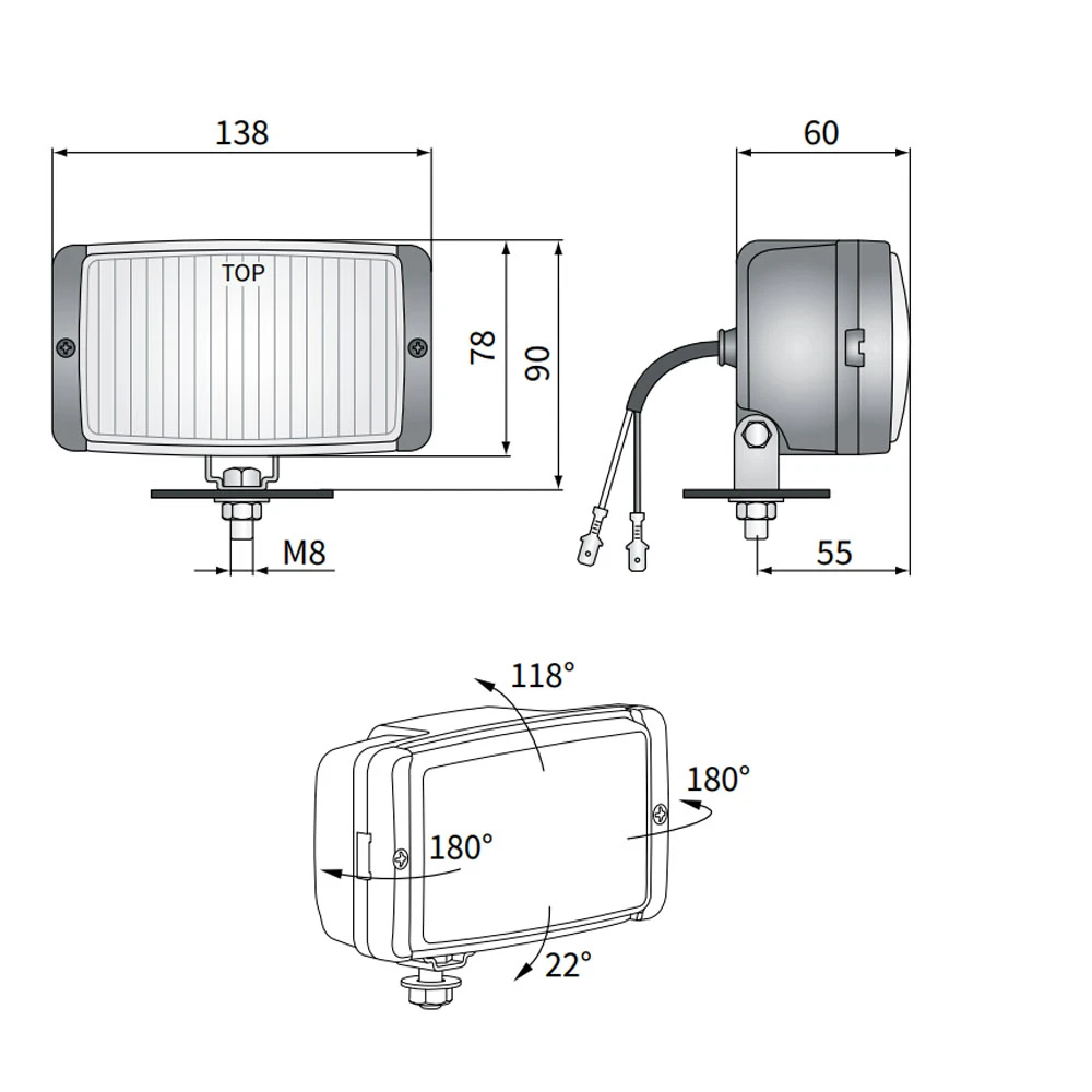 Ködlámpa, sárga színű  szúró fényű (párban) Wesem HM1.083.31