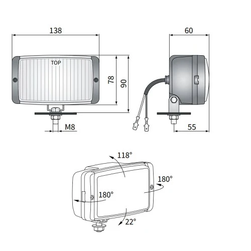 Ködlámpa, sárga színű  szúró fényű (párban) Wesem HM1.08331