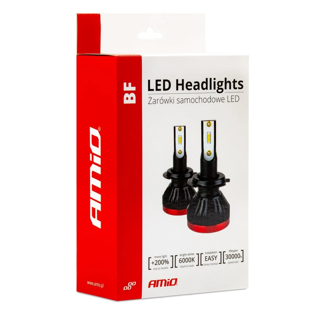 LED H7 6V-18V  SMD +200% 6000K párban Amio