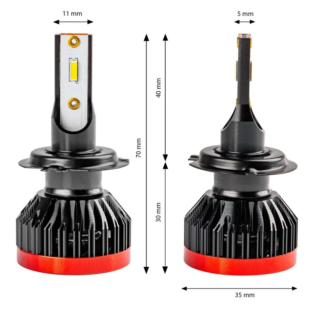 LED H7 6V-18V  SMD +200% 6000K párban Amio